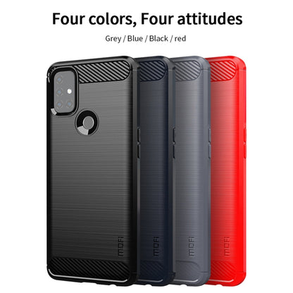 Set of four TPU phone cases in gray, blue, black, and red with carbon fiber texture