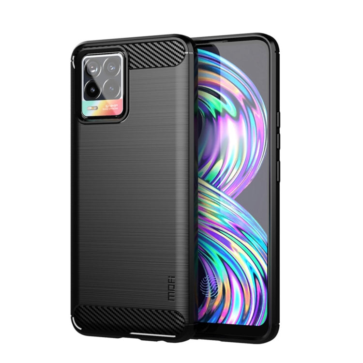Black MOFI phone case with carbon-fiber texture and raised camera bezel