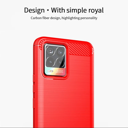Red MOFI phone case with carbon-fiber pattern on the camera corner