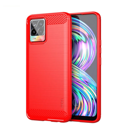 Red phone case with carbon-fiber texture and raised camera bezel
