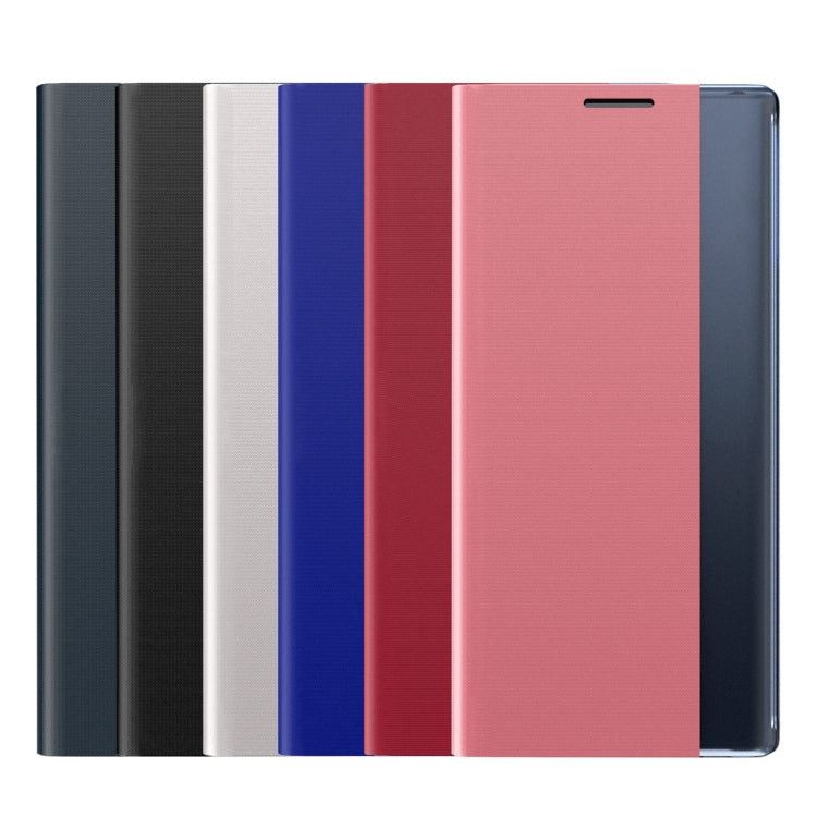 Assorted colors flip leather phone cases with textured fabric and camera cutouts.