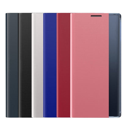 Assorted colors flip leather phone cases with textured fabric and camera cutouts.