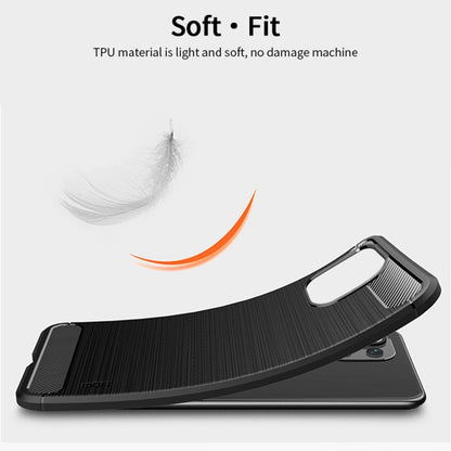 Black TPU phone case with carbon-fiber texture, side profile and corner protection