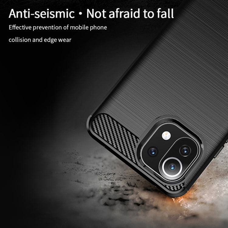 Black TPU phone case with carbon-fiber accent, rugged corner bumper and camera cutouts