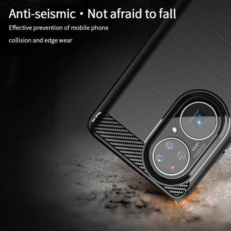 MOFI anti-shock soft TPU phone case, carbon-fiber texture; black