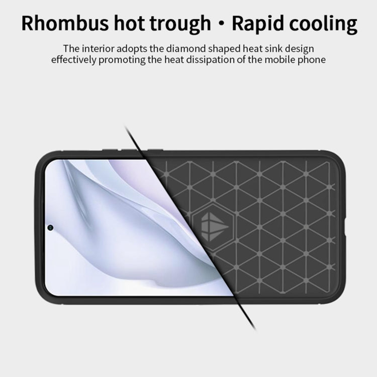 MOFI soft TPU phone case with raised camera and carbon-fiber back texture; black