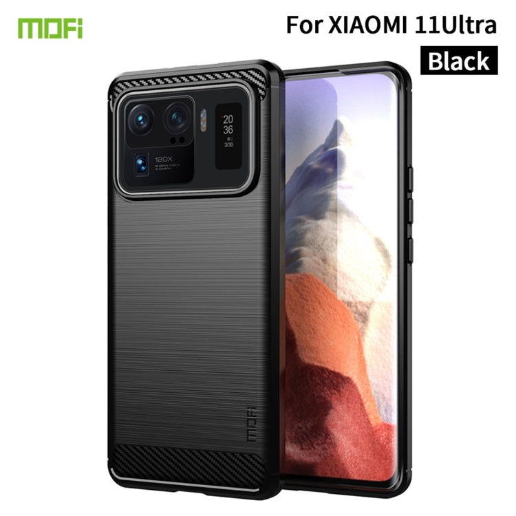 MOFI soft TPU carbon-fiber textured case; black; for Xiaomi 11 Ultra