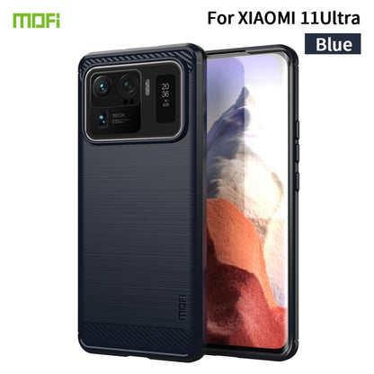 MOFI soft TPU carbon-fiber textured case, blue; for Xiaomi 11 Ultra