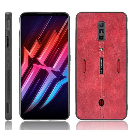 Shockproof phone case with red textured back and side buttons, cutouts for camera and ports