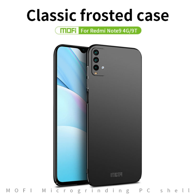 MOFI frosted hard phone case for Redmi Note9 4G/9T, black with camera cutouts