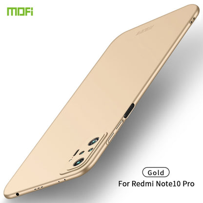 Frosted ultra-thin hard phone case, gold, for Redmi Note10 Pro