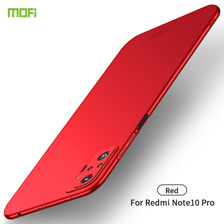 Frosted ultra-thin hard phone case, red, for Redmi Note10 Pro