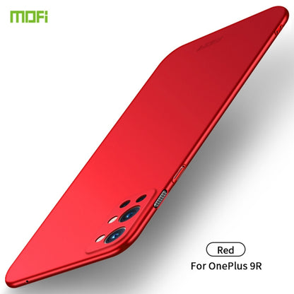Red frosted ultra-thin PC phone case with camera cutouts, for OnePlus 9R