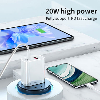 Dual Fast Charging 20W PD3.0+QC 3.0 Interface Travel Charger for iPhone, Huawei, Samsung, Xiaomi, EU Plug, US Plug, AU Plug