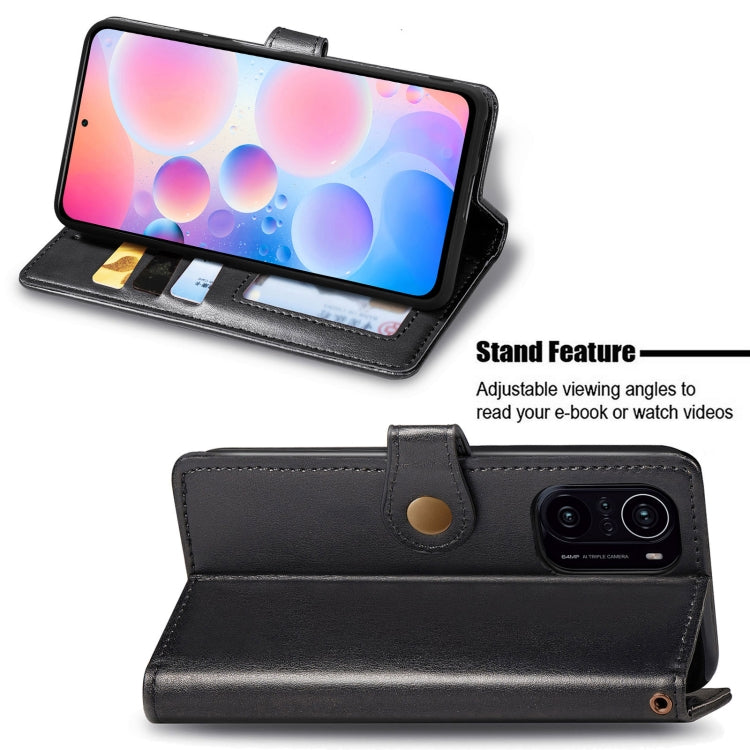 Solid Color Leather Buckle Phone Case with Lanyard & Photo Frame & Card Slot & Wallet & Stand Function, For Xiaomi Redmi K40, For Xiaomi Redmi Note 10 5G, For Samsung Galaxy S21 FE