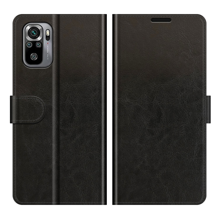 Black folio case with horizontal flip cover and camera cutout
