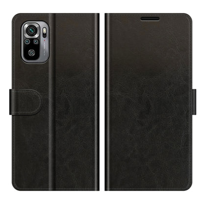Black folio case with horizontal flip cover and camera cutout