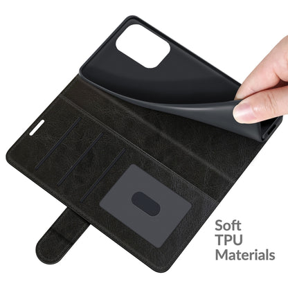 Black folio case with soft TPU inner cover and card/holder panel