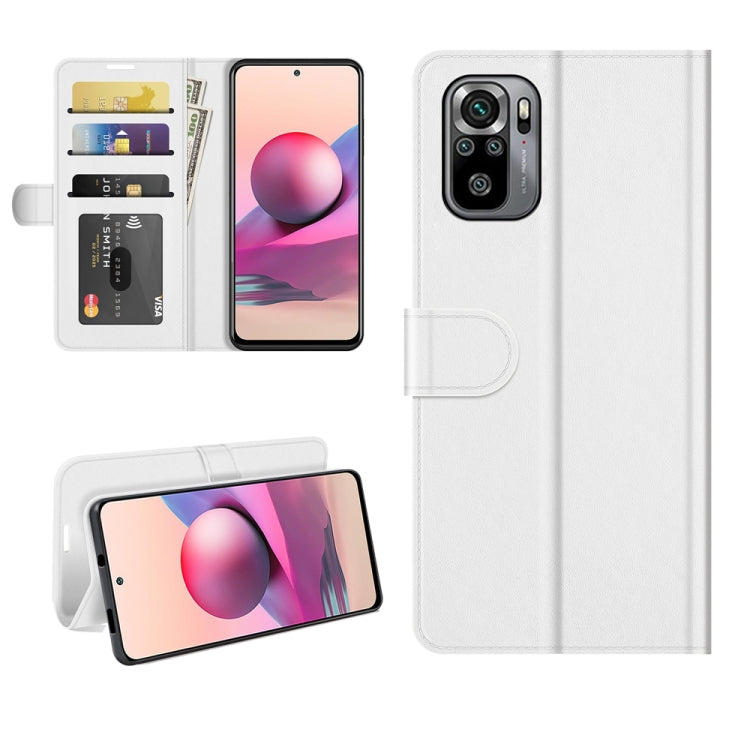 White folio phone case with horizontal flip, card slots, and wallet pocket