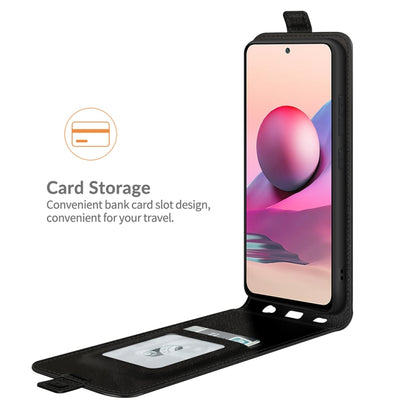Black vertical flip phone case with card slot pocket and photo frame window