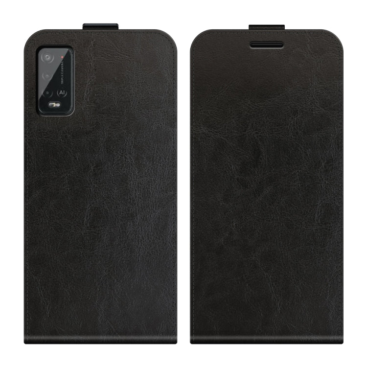 Black leather folio phone case with front cover closed