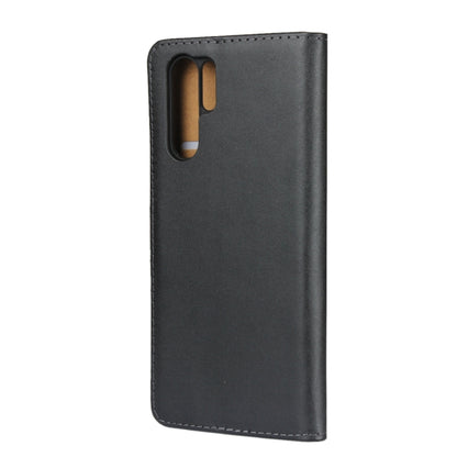 Black leather phone case with vertical camera cutout and smooth front cover