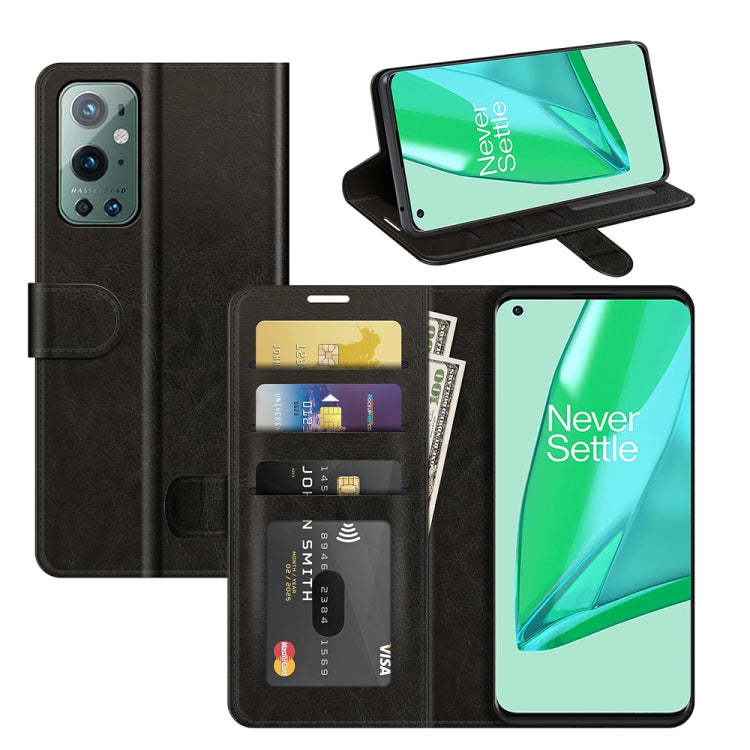 Black flip wallet protective case with card slots and fold-out stand