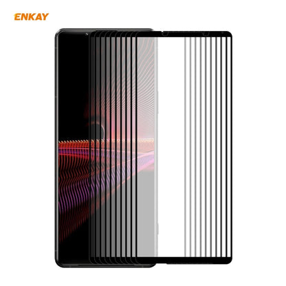 10 PCS ENKAY Hat-Prince Full Glue 0.26mm 9H 2.5D Tempered Glass Full Coverage Film, For Sony Xperia 10 III(10 PCS), For Sony Xperia 1 III(10 PCS), For Motorola Moto G10 / G20 / G30(10 PCS), For Motorola Moto G100 / G 5G Plus(10 PCS)