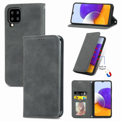 Retro Skin Feel Business Magnetic Horizontal Flip Leather Case With Holder & Card Slots & Wallet & Photo Frame, For Xiaomi Redmi Note10 5G, For OPPO A54 4G, For Samsung Galaxy A22 4G (EU Version), For Samsung Galaxy F62, For Samsung Galaxy A22 5G