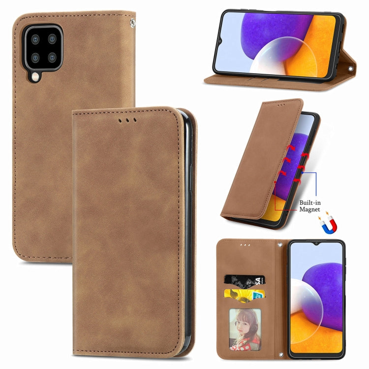 Retro Skin Feel Business Magnetic Horizontal Flip Leather Case With Holder & Card Slots & Wallet & Photo Frame, For Xiaomi Redmi Note10 5G, For OPPO A54 4G, For Samsung Galaxy A22 4G (EU Version), For Samsung Galaxy F62, For Samsung Galaxy A22 5G