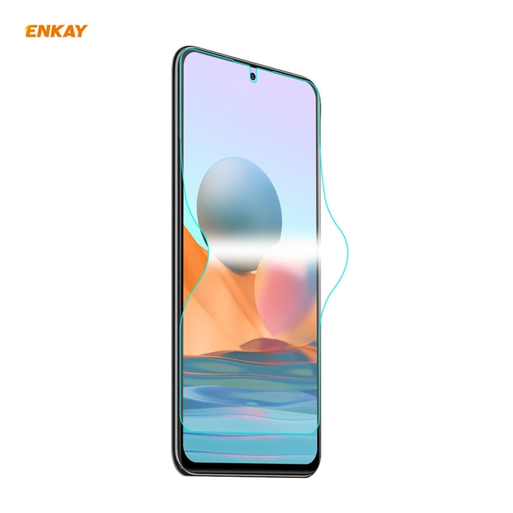 Full-coverage hydrogel screen protector fitted on smartphone front with top cutout