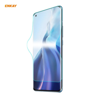 Edge-to-edge screen protector film for smartphone with blue border around the display