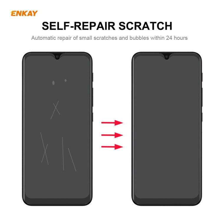 Self-repair scratch screen protector film showing scratch lines fading after 24 hours