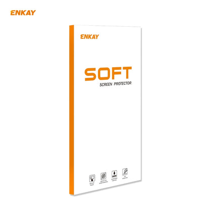 ENKAY SOFT screen protector package with orange side strip and product icons