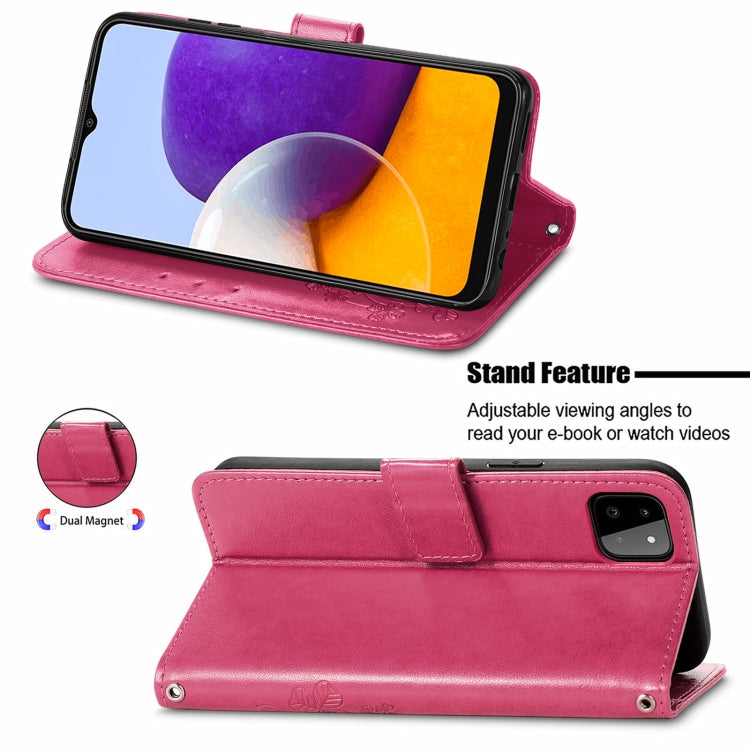 Four-leaf Clasp Embossed Buckle Mobile Phone Protection Leather Case with Lanyard & Card Slot & Wallet & Bracket Function, For Samsung Galaxy A22 5G, For Samsung Galaxy A22 4G, For Samsung Galaxy F62/M62, For Samsung Galaxy S21 FE, For OPPO A54  4G    ...