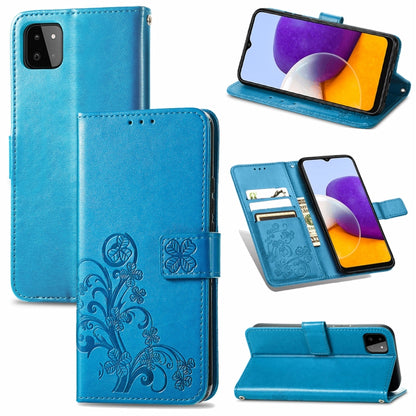 Four-leaf Clasp Embossed Buckle Mobile Phone Protection Leather Case with Lanyard & Card Slot & Wallet & Bracket Function, For Samsung Galaxy A22 5G, For Samsung Galaxy A22 4G, For Samsung Galaxy F62/M62, For Samsung Galaxy S21 FE, For OPPO A54  4G    ...