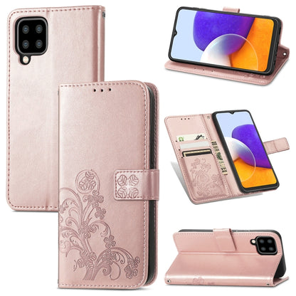 Four-leaf Clasp Embossed Buckle Mobile Phone Protection Leather Case with Lanyard & Card Slot & Wallet & Bracket Function, For Samsung Galaxy A22 5G, For Samsung Galaxy A22 4G, For Samsung Galaxy F62/M62, For Samsung Galaxy S21 FE, For OPPO A54  4G    ...