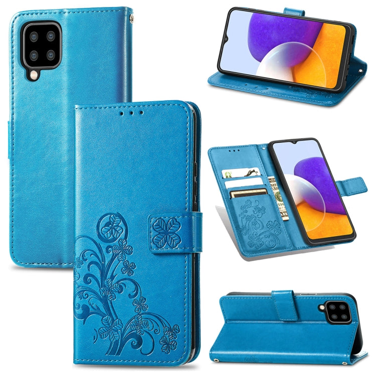 Four-leaf Clasp Embossed Buckle Mobile Phone Protection Leather Case with Lanyard & Card Slot & Wallet & Bracket Function, For Samsung Galaxy A22 5G, For Samsung Galaxy A22 4G, For Samsung Galaxy F62/M62, For Samsung Galaxy S21 FE, For OPPO A54  4G    ...
