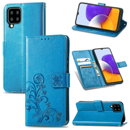 Four-leaf Clasp Embossed Buckle Mobile Phone Protection Leather Case with Lanyard & Card Slot & Wallet & Bracket Function, For Samsung Galaxy A22 5G, For Samsung Galaxy A22 4G, For Samsung Galaxy F62/M62, For Samsung Galaxy S21 FE, For OPPO A54  4G    ...