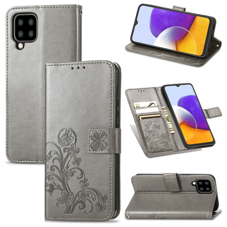 Four-leaf Clasp Embossed Buckle Mobile Phone Protection Leather Case with Lanyard & Card Slot & Wallet & Bracket Function, For Samsung Galaxy A22 5G, For Samsung Galaxy A22 4G, For Samsung Galaxy F62/M62, For Samsung Galaxy S21 FE, For OPPO A54  4G    ...