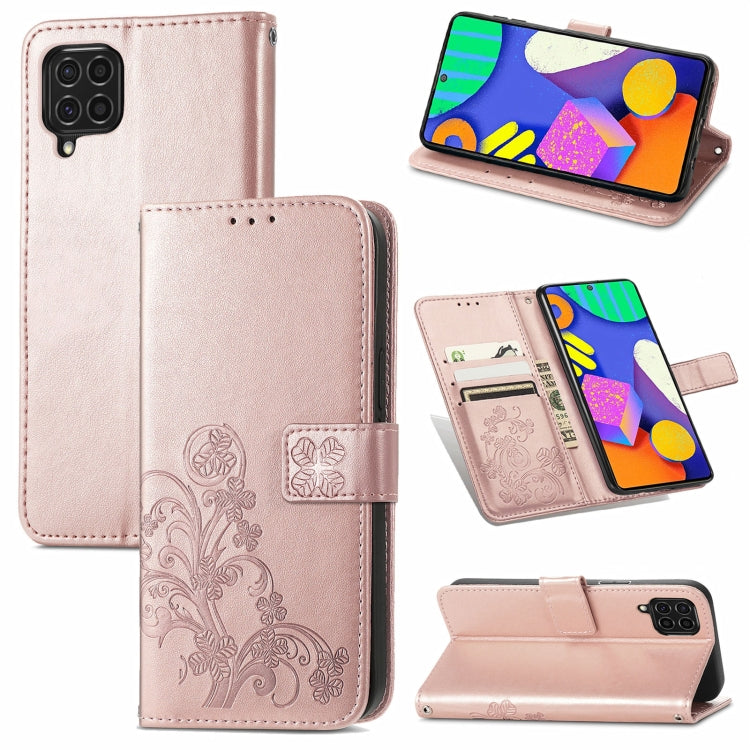 Four-leaf Clasp Embossed Buckle Mobile Phone Protection Leather Case with Lanyard & Card Slot & Wallet & Bracket Function, For Samsung Galaxy A22 5G, For Samsung Galaxy A22 4G, For Samsung Galaxy F62/M62, For Samsung Galaxy S21 FE, For OPPO A54  4G    ...