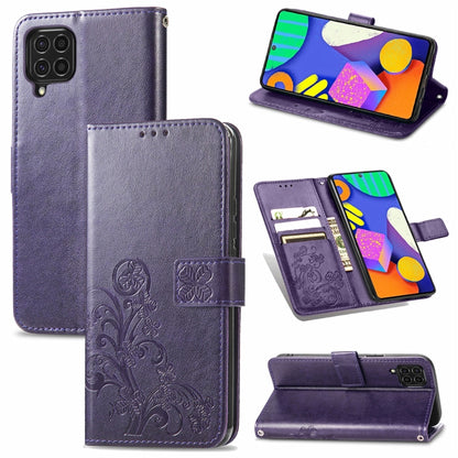 Four-leaf Clasp Embossed Buckle Mobile Phone Protection Leather Case with Lanyard & Card Slot & Wallet & Bracket Function, For Samsung Galaxy A22 5G, For Samsung Galaxy A22 4G, For Samsung Galaxy F62/M62, For Samsung Galaxy S21 FE, For OPPO A54  4G    ...