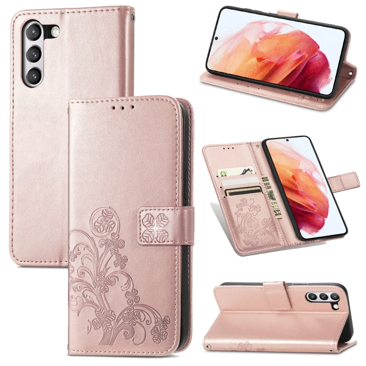 Four-leaf Clasp Embossed Buckle Mobile Phone Protection Leather Case with Lanyard & Card Slot & Wallet & Bracket Function, For Samsung Galaxy A22 5G, For Samsung Galaxy A22 4G, For Samsung Galaxy F62/M62, For Samsung Galaxy S21 FE, For OPPO A54  4G    ...