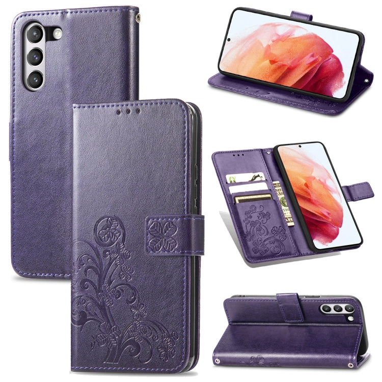 Four-leaf Clasp Embossed Buckle Mobile Phone Protection Leather Case with Lanyard & Card Slot & Wallet & Bracket Function, For Samsung Galaxy A22 5G, For Samsung Galaxy A22 4G, For Samsung Galaxy F62/M62, For Samsung Galaxy S21 FE, For OPPO A54  4G    ...