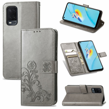 Four-leaf Clasp Embossed Buckle Mobile Phone Protection Leather Case with Lanyard & Card Slot & Wallet & Bracket Function, For Samsung Galaxy A22 5G, For Samsung Galaxy A22 4G, For Samsung Galaxy F62/M62, For Samsung Galaxy S21 FE, For OPPO A54  4G    ...