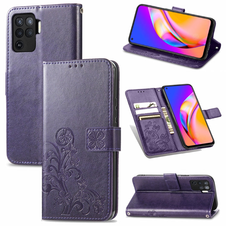Four-leaf Clasp Embossed Buckle Mobile Phone Protection Leather Case with Lanyard & Card Slot & Wallet & Bracket Function, For Samsung Galaxy A22 5G, For Samsung Galaxy A22 4G, For Samsung Galaxy F62/M62, For Samsung Galaxy S21 FE, For OPPO A54  4G    ...