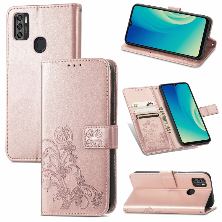 Four-leaf Clasp Embossed Buckle Mobile Phone Protection Leather Case with Lanyard & Card Slot & Wallet & Bracket Function, For Samsung Galaxy A22 5G, For Samsung Galaxy A22 4G, For Samsung Galaxy F62/M62, For Samsung Galaxy S21 FE, For OPPO A54  4G    ...