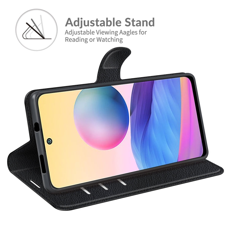Black folio flip wallet case with adjustable viewing stand for phone