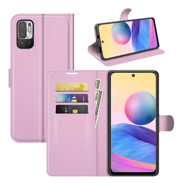 Lilac flip phone case with card slots and holder for Redmi Note 10 5G