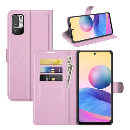 Lilac flip phone case with card slots and holder for Redmi Note 10 5G